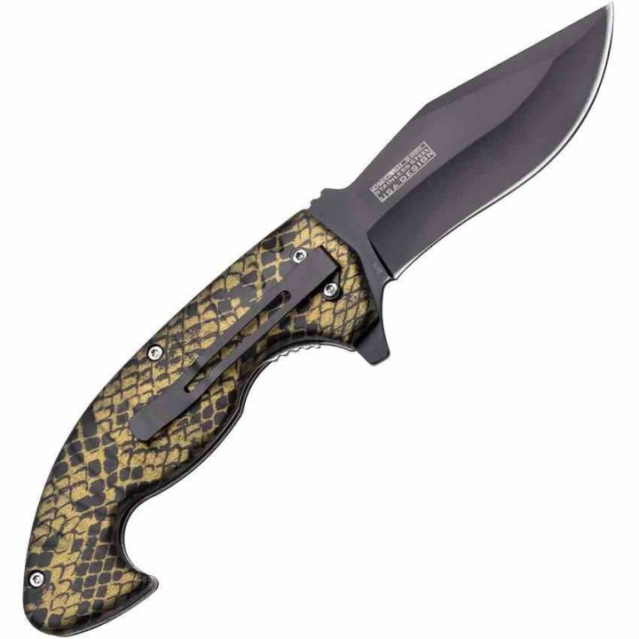Lot de 3 Couteau Tac-Force A/O Snakeskin Lame Acier 3Cr13 Manche ABS Linerlock TF1043CA - Livraison Gratuite