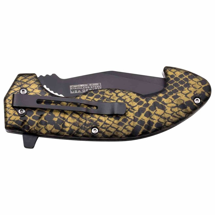 Lot de 3 Couteau Tac-Force A/O Snakeskin Lame Acier 3Cr13 Manche ABS Linerlock TF1043CA - Livraison Gratuite