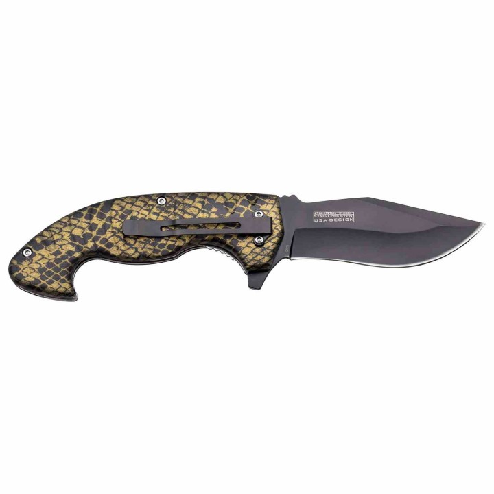 Lot de 3 Couteau Tac-Force A/O Snakeskin Lame Acier 3Cr13 Manche ABS Linerlock TF1043CA - Livraison Gratuite