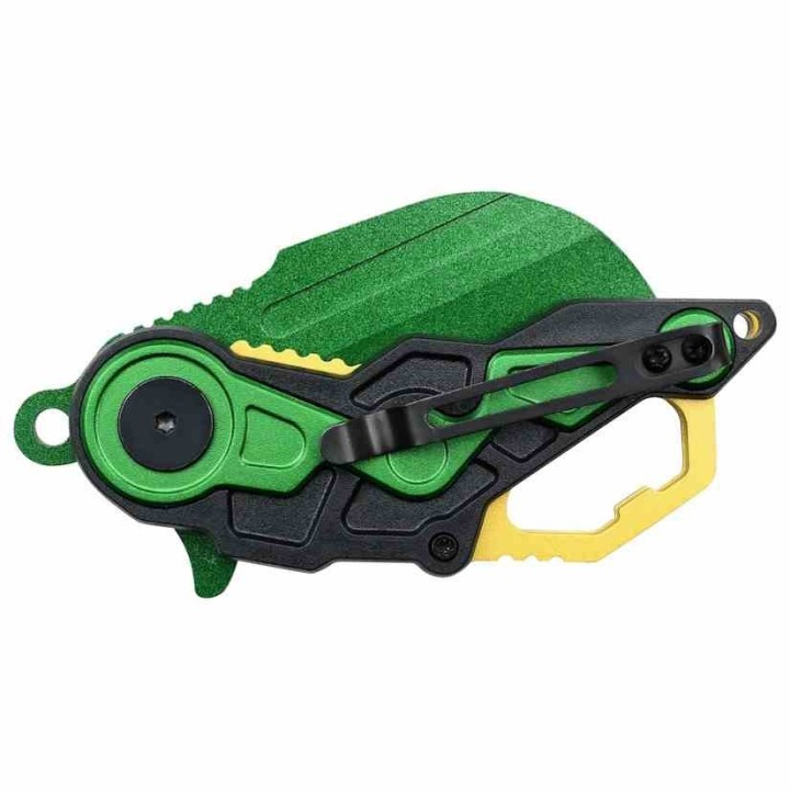 Lot of 3 Couteau Mtech Cleaver Green A/O Lame Acier 3Cr13 Manche ABS Linerlock Clip MTA1199BGN - Livraison Gratuite