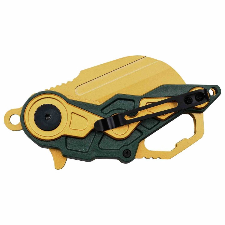 Lot of 3 Couteau Mtech Cleaver Gold A/O Lame Acier 3Cr13 Manche ABS Linerlock Clip MTA1199GYL - Livraison Gratuite