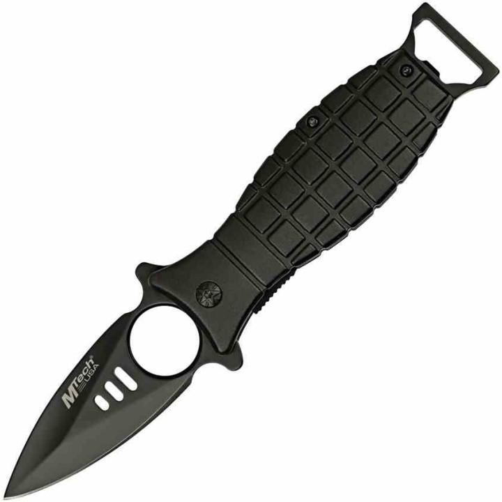 Lot de 3 Couteau Mtech Grenade Black A/O Lame Acier 3Cr13 Manche Aluminium Linerlock Clip MTA588BK - Livraison Gratuite