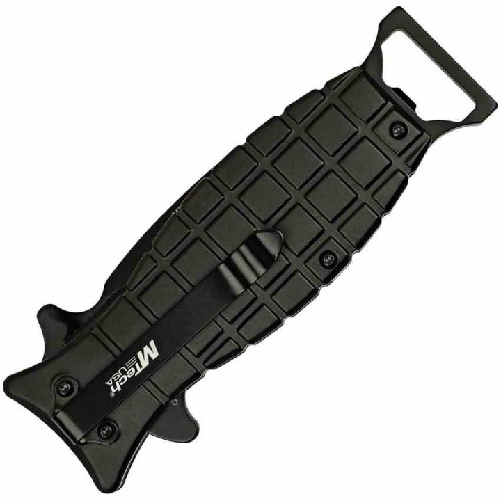 Lot de 3 Couteau Mtech Grenade Black A/O Lame Acier 3Cr13 Manche Aluminium Linerlock Clip MTA588BK - Livraison Gratuite