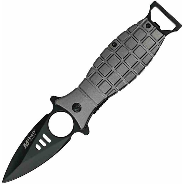 Lot de 3 Couteau Mtech Grenade Gray A/O Lame Acier 3Cr13 Manche Aluminium Linerlock Clip MTA588GY - Livraison Gratuite