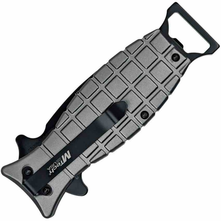 Lot de 3 Couteau Mtech Grenade Gray A/O Lame Acier 3Cr13 Manche Aluminium Linerlock Clip MTA588GY - Livraison Gratuite