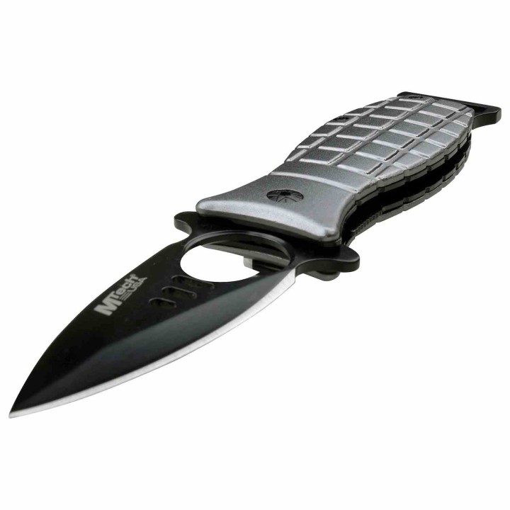Lot de 3 Couteau Mtech Grenade Gray A/O Lame Acier 3Cr13 Manche Aluminium Linerlock Clip MTA588GY - Livraison Gratuite