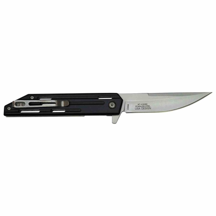 Lot de 3 Couteau Mtech Persian Black A/O Lame Acier 3Cr13 Manche Aluminium Linerlock Clip MTA1200BK - Livraison Gratuite