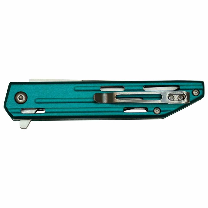 Lot de 3 Couteau Mtech Persian Teal A/O Lame Acier 3Cr13 Manche Alu Linerlock Clip MTA1200TL - Livraison Gratuite