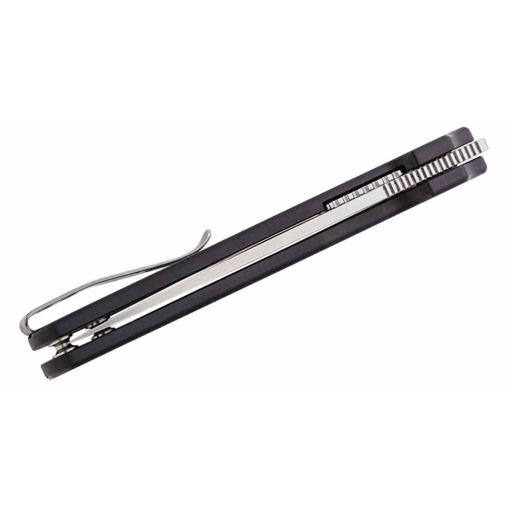 Couteau QSP Lark Black G10 Lame Acier 14C28N Satin IKBS Linerlock Clip QS144A - Livraison Gratuite