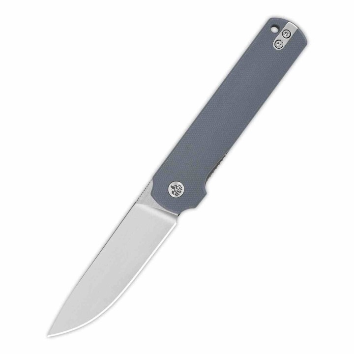 Couteau QSP Lark Gray Manche G10 Lame Acier 14C28N Satin IKBS Linerlock Clip QS144B - Livraison Gratuite