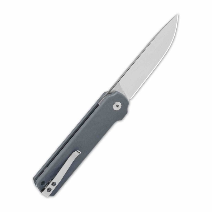 Couteau QSP Lark Gray Manche G10 Lame Acier 14C28N Satin IKBS Linerlock Clip QS144B - Livraison Gratuite