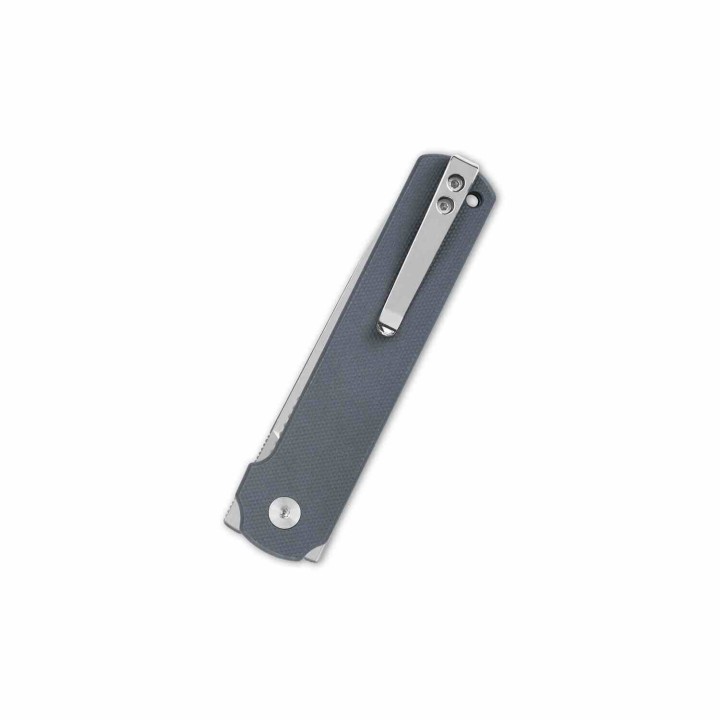 Couteau QSP Lark Gray Manche G10 Lame Acier 14C28N Satin IKBS Linerlock Clip QS144B - Livraison Gratuite
