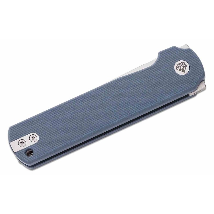 Couteau QSP Lark Gray Manche G10 Lame Acier 14C28N Satin IKBS Linerlock Clip QS144B - Livraison Gratuite
