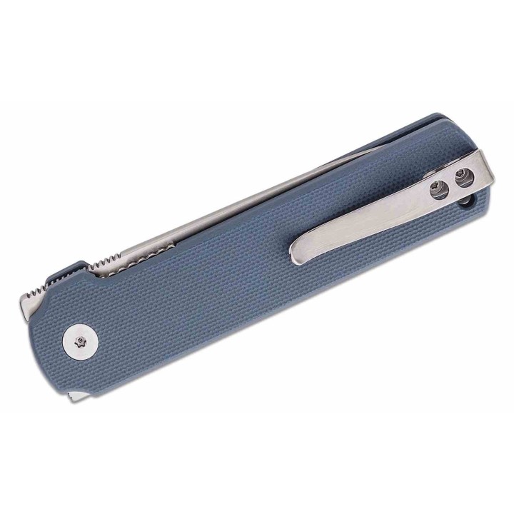 Couteau QSP Lark Gray Manche G10 Lame Acier 14C28N Satin IKBS Linerlock Clip QS144B - Livraison Gratuite