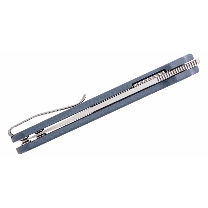 Couteau QSP Lark Gray Manche G10 Lame Acier 14C28N Satin IKBS Linerlock Clip QS144B - Livraison Gratuite
