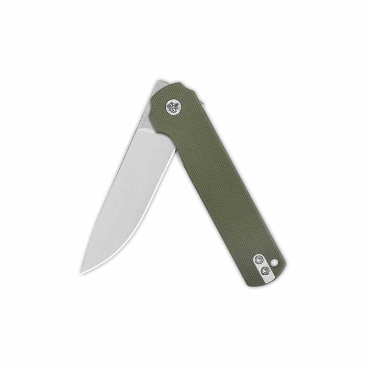 Couteau QSP Lark Green Manche G10 Lame Acier 14C28N Satin IKBS Linerlock Clip QS144C - Livraison Gratuite