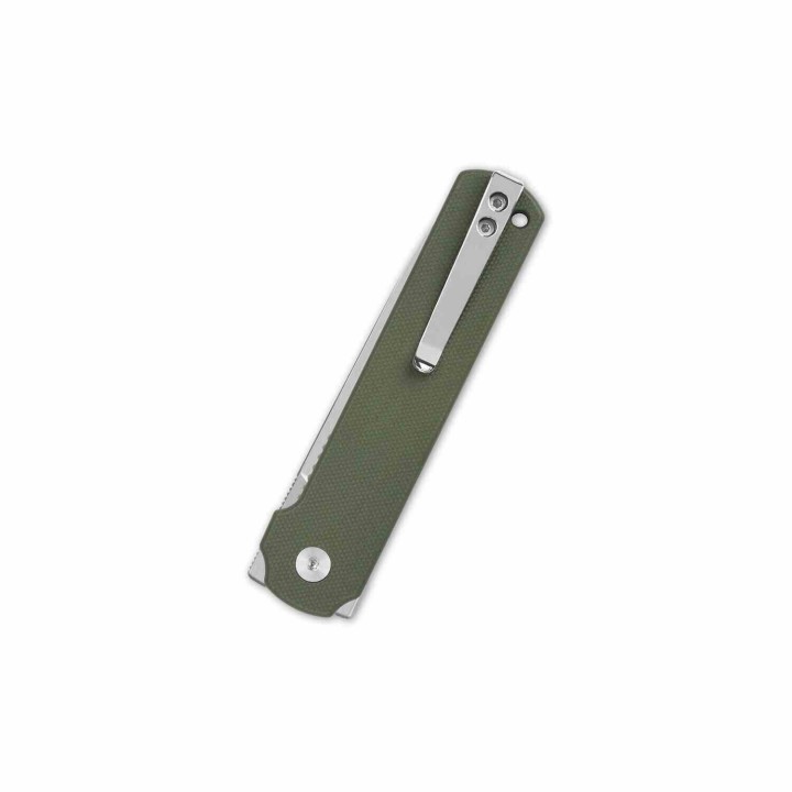 Couteau QSP Lark Green Manche G10 Lame Acier 14C28N Satin IKBS Linerlock Clip QS144C - Livraison Gratuite