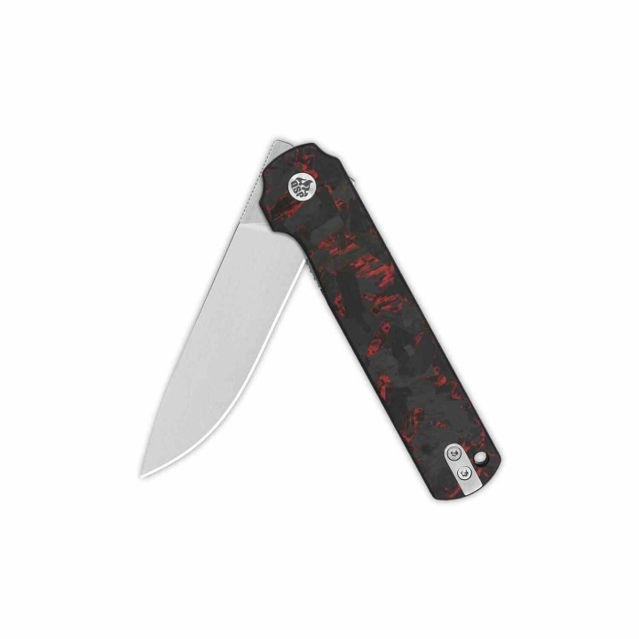 Couteau QSP Lark Red/Blk Manche G10/Carbon Fiber Lame Acier 14C28N Satin IKBS Linerlock Clip QS144D - Livraison Gratuite