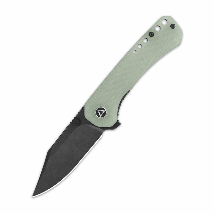 Couteau QSP Kestrel Jade Lame Acier 14C28N Black Clip Point Manche G10 IKBS Linerlock Clip QS145B2 - Livraison Gratuite