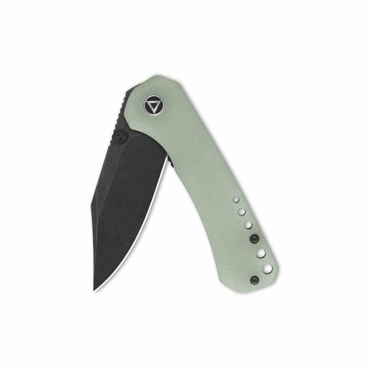 Couteau QSP Kestrel Jade Lame Acier 14C28N Black Clip Point Manche G10 IKBS Linerlock Clip QS145B2 - Livraison Gratuite