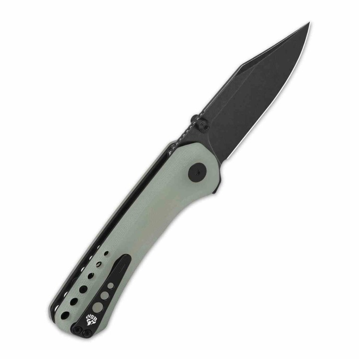 Couteau QSP Kestrel Jade Lame Acier 14C28N Black Clip Point Manche G10 IKBS Linerlock Clip QS145B2 - Livraison Gratuite