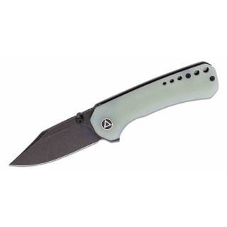 Couteau QSP Kestrel Jade Lame Acier 14C28N Black Clip Point Manche G10 IKBS Linerlock Clip QS145B2 - Livraison Gratuite