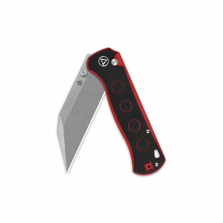 Couteau QSP Swordfish Black/Red Lame Wharncliffe Acier 14C28N Manche G10 IKBS Button Lock Clip QS149A1 - Livraison Gratuite