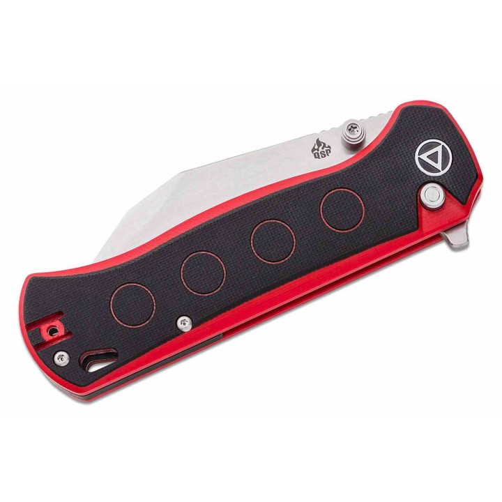 Couteau QSP Swordfish Black/Red Lame Wharncliffe Acier 14C28N Manche G10 IKBS Button Lock Clip QS149A1 - Livraison Gratuite