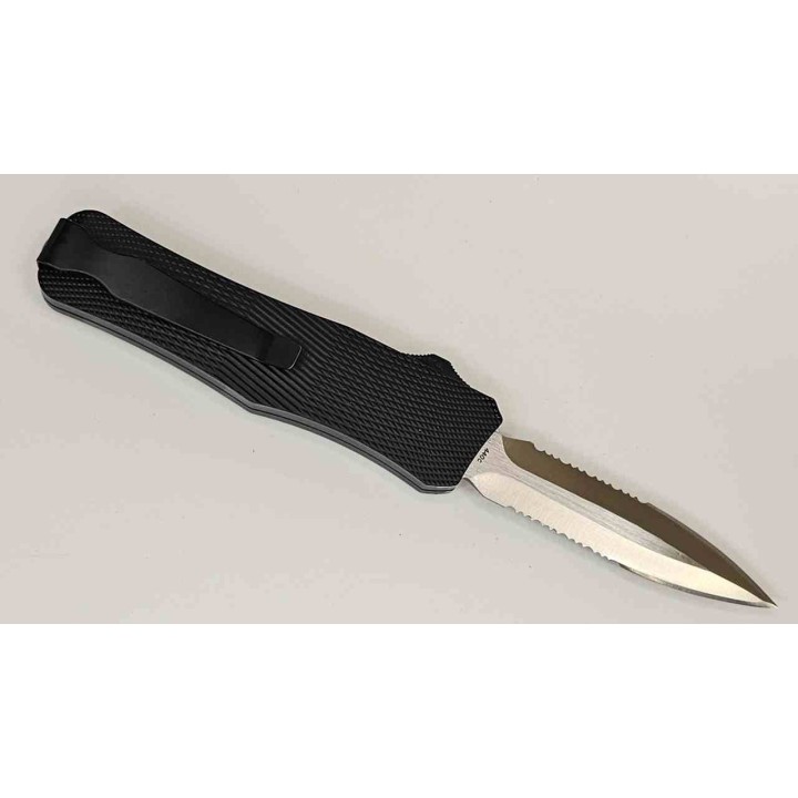 Couteau OTF Automatique Mantis Lame Acier 440C Spear Point Serrated Manche Aluminium Clip USA MANOTF812 - Livraison Gratuite
