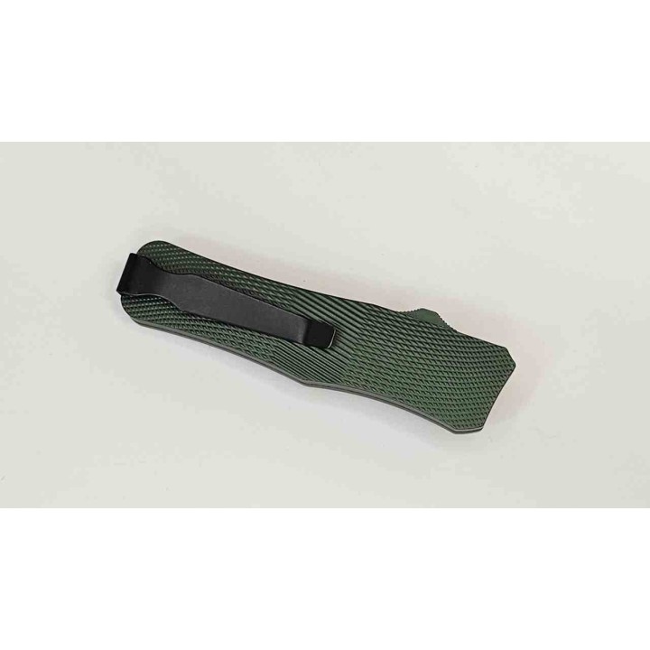Couteau OTF Automatique Mantis Lame Acier 440C Drop Point Manche Green Alu Clip USA MANOTF815 - Livraison Gratuite