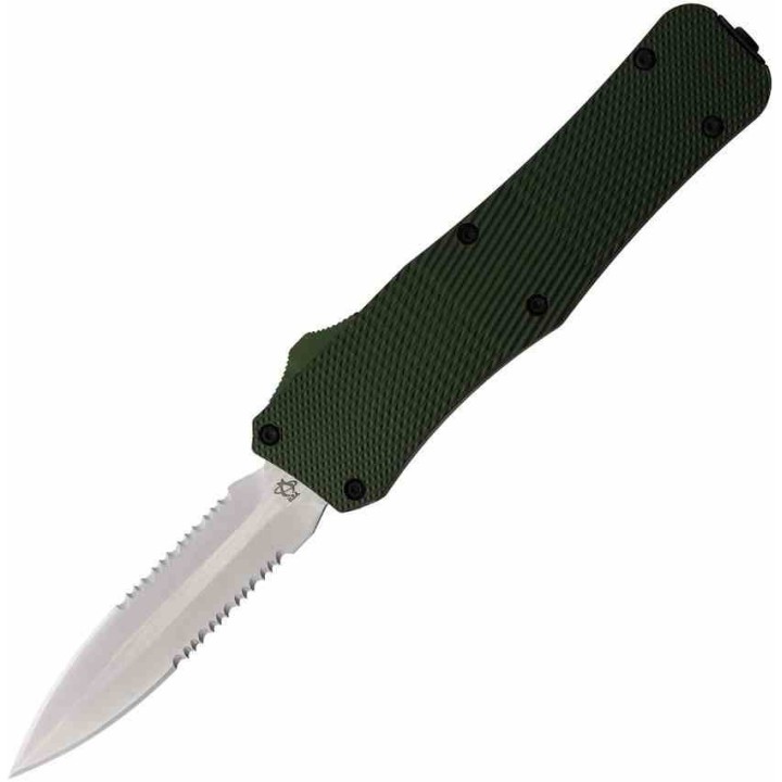 Couteau OTF Automatique Mantis Lame Stiletto Serr Acier 440C Manche Green Alum Clip USA MANOTF816 - Livraison Gratuite