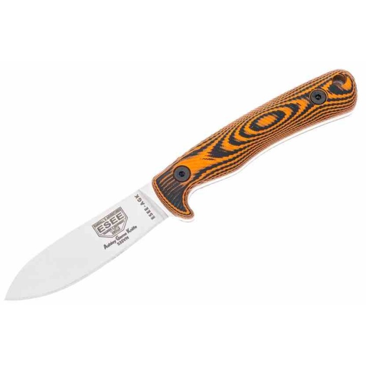 Couteau ESEE Ashley Game Lame Acier S35VN SW Manche Black/Orange G10 Etui Kydex USA ESAGK35VOR - Livraison Gratuite