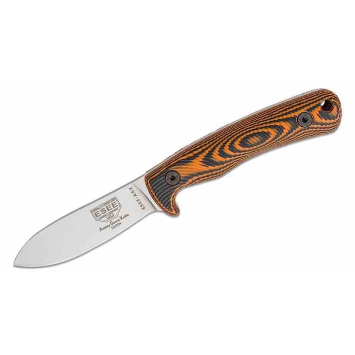 Couteau ESEE Ashley Game Lame Acier S35VN SW Manche Black/Orange G10 Etui Kydex USA ESAGK35VOR - Livraison Gratuite