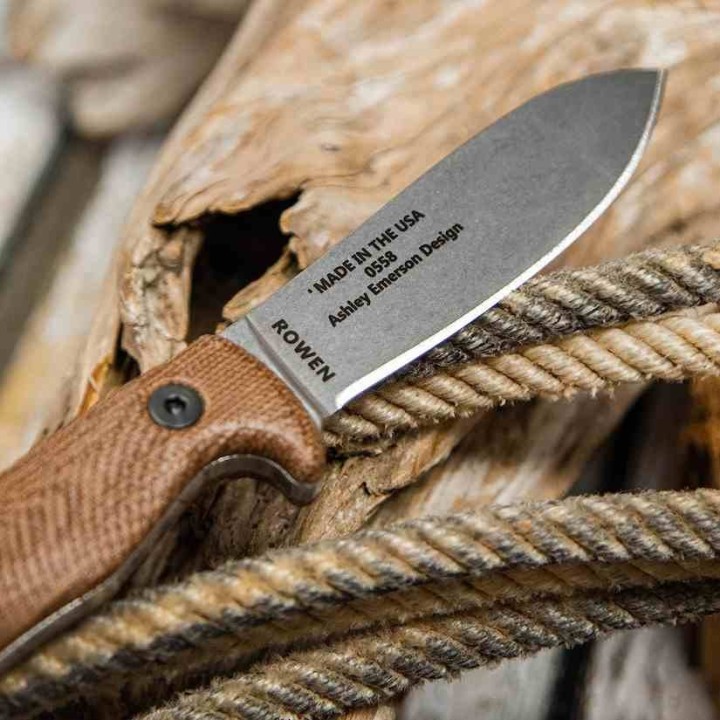 Couteau ESEE Ashley Game Brown Lame Acier S35VN SW Manche G10 Etui Kydex USA ESAGK35V - Livraison Gratuite
