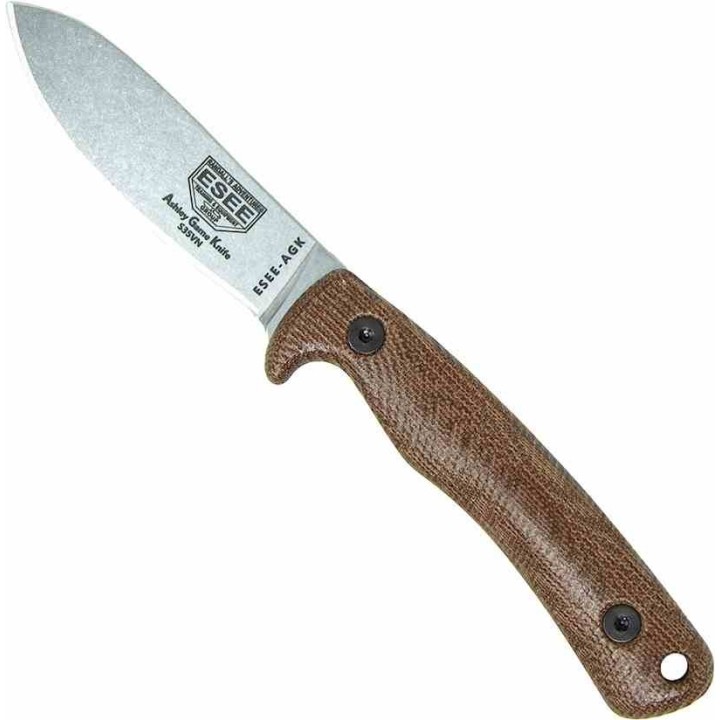 Couteau ESEE Ashley Game Brown Lame Acier S35VN SW Manche G10 Etui Kydex USA ESAGK35V - Livraison Gratuite