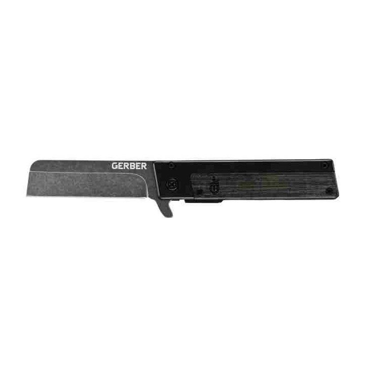 Couteau Gerber Quadrant Black Lame Acier 7Cr17MoV Manche Acier/Bamboo Framelock Clip G1066486 - Livraison Gratuite