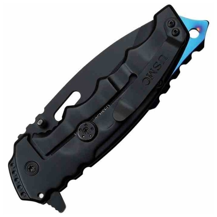 Lot de 2 Couteau USMC A/O Blue Lame Tanto Acier 3Cr13 Manche Métal Framelock Clip USMA1066BBK - Livraison Gratuite