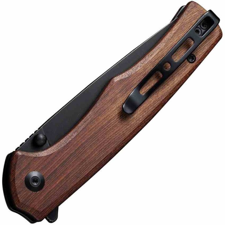 Couteau SENCUT Crowley Brown Manche Guibourtia Lame Acier D2 IKBS Button Lock Clip S210125 - Livraison Gratuite