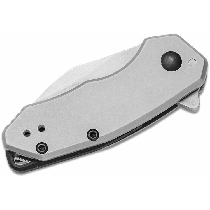 Couteau Kershaw Rate A/O Lame Wharncliffe Acier 8Cr13MoV Manche Acier Framelock Clip KS1408 - Livraison Gratuite