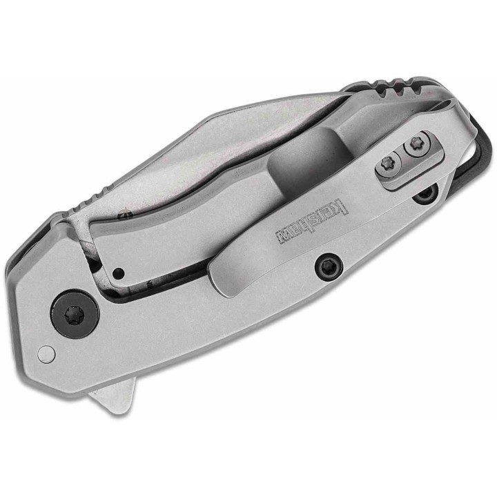Couteau Kershaw Rate A/O Lame Wharncliffe Acier 8Cr13MoV Manche Acier Framelock Clip KS1408 - Livraison Gratuite