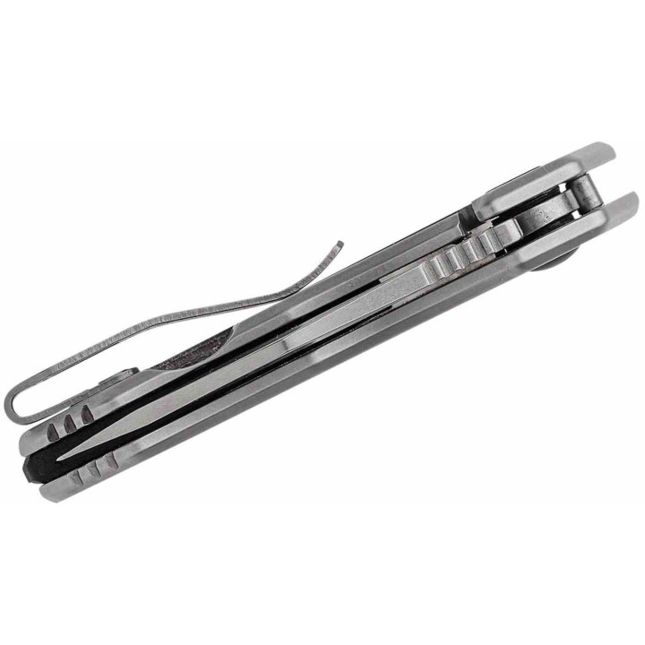 Couteau Kershaw Rate A/O Lame Wharncliffe Acier 8Cr13MoV Manche Acier Framelock Clip KS1408 - Livraison Gratuite