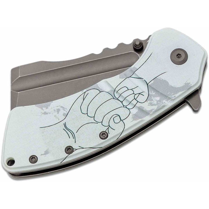 Couteau Kansept Cleavers XL Korvid Jade Manche Parent/Child's Hands G10 Lame Acier 154CM KT1030B5 - Livraison Gratuite