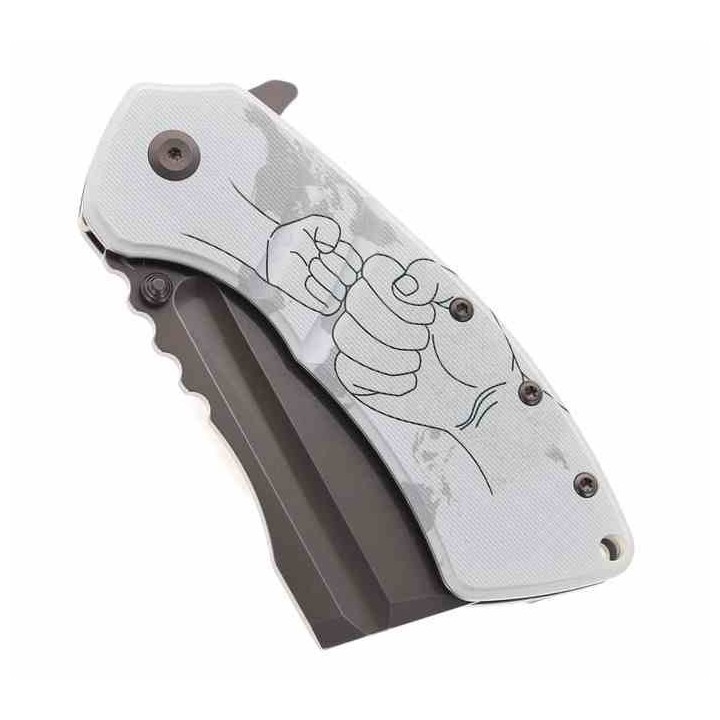 Couteau Kansept Cleavers XL Korvid Jade Manche Parent/Child's Hands G10 Lame Acier 154CM KT1030B5 - Livraison Gratuite