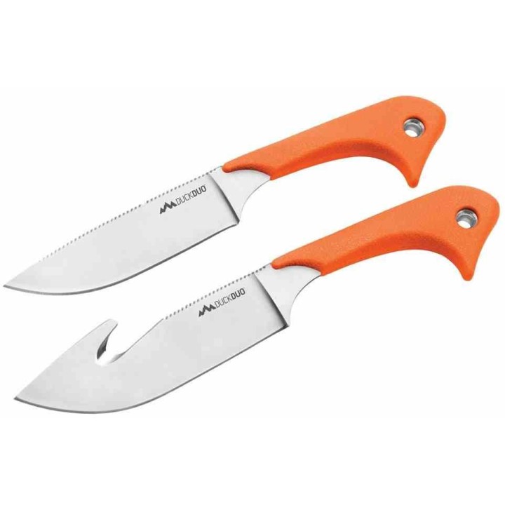 Set de 2 Couteaux Outdoor Edge Duck Duo Lame Acier 8Cr14MoV Manche TPR Etui Camo OEDD20C - Livraison Gratuite