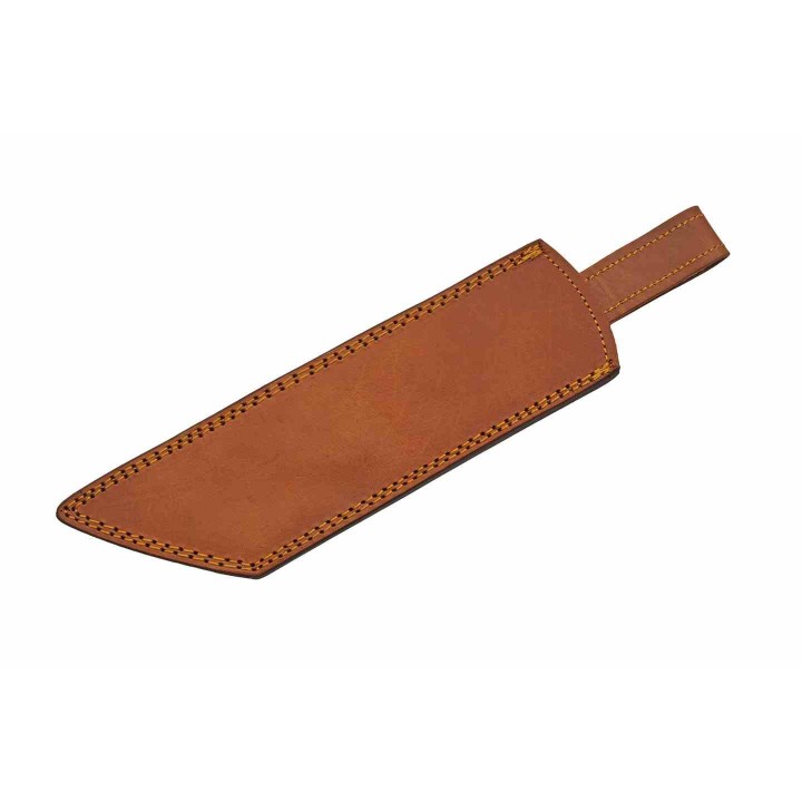 Couteau Damas Viking Seax Lame 256 Couches Manche Bois Blue Etui Cuir DM1368BL - Livraison Gratuite