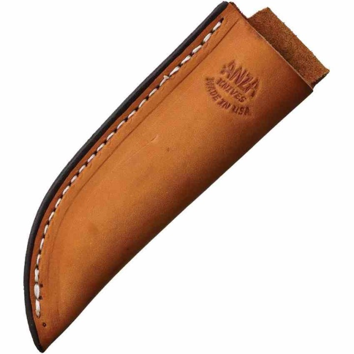 Couteau Anza LJ Bone Manche Os Lame A Partir d'une Lime Etui Cuir Made USA AZWKR1LJB - Livraison Gratuite