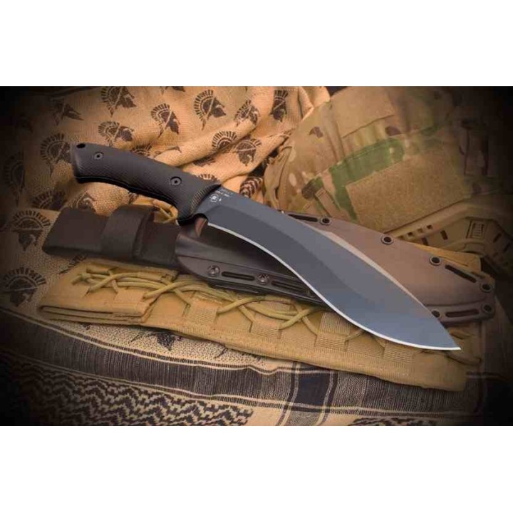 Couteau Spartan Blades Harsey Kukri Lame Acier Carbone 1095 Etui ABS Made USA SBSL007BK - Livraison Gratuite