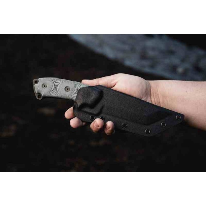 Couteau Tops Steel Eagle Tanto Saw Lame Acier Carbone 1095 Manche Micarta Etui Kydex Made USA TPSE105D - Livraison Gratuite