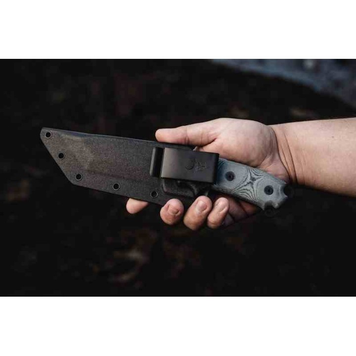 Couteau Tops Steel Eagle Tanto Saw Lame Acier Carbone 1095 Manche Micarta Etui Kydex Made USA TPSE105D - Livraison Gratuite
