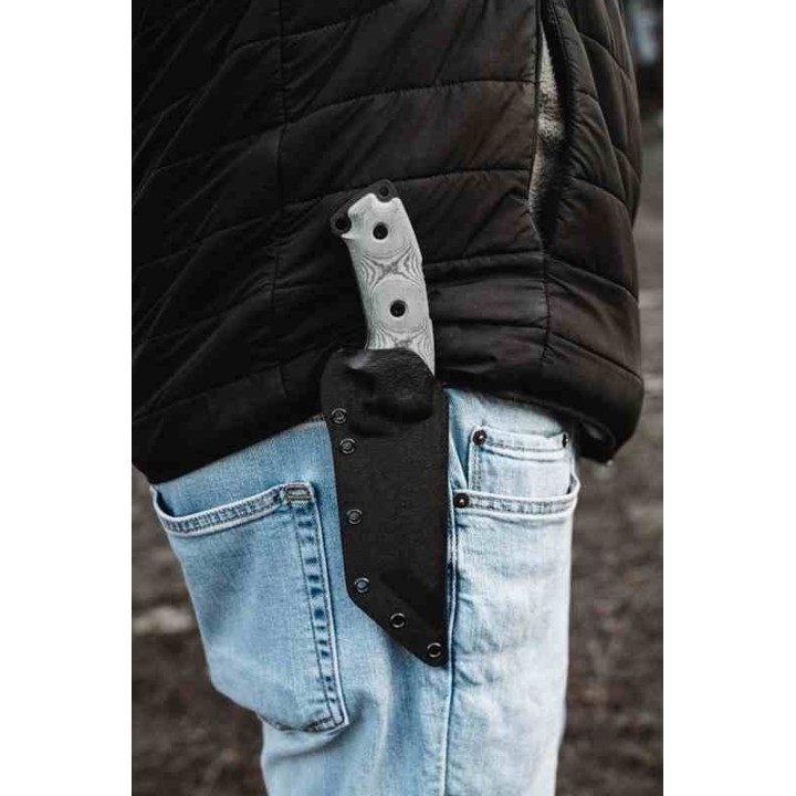 Couteau Tops Steel Eagle Tanto Saw Lame Acier Carbone 1095 Manche Micarta Etui Kydex Made USA TPSE105D - Livraison Gratuite